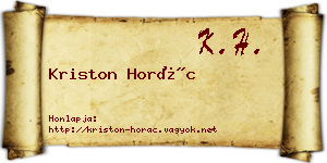 Kriston Horác névjegykártya